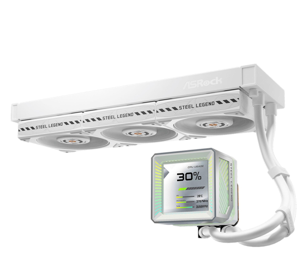 ASRock Steel Legend White 360 LCD 3x120mm - 1502277 - zdjęcie 3
